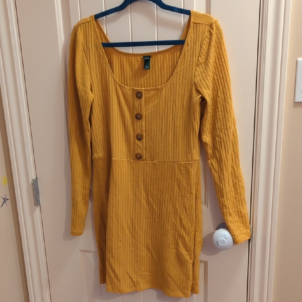 Wild Fable Mustard Long Sleeve Dress Sz.L